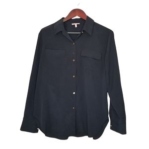 Juicy Couture Black Button Down with Gold Buttons